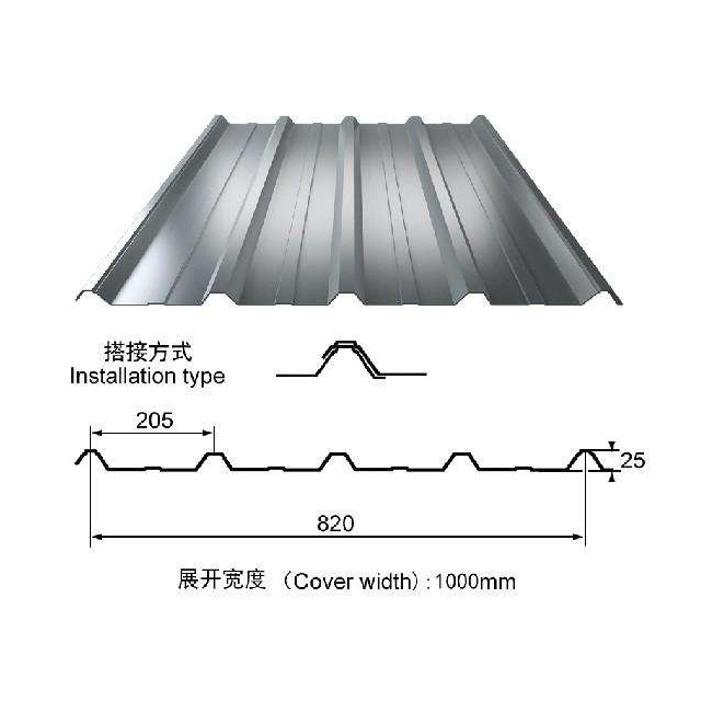 Placa de prensado de acero de color para techos